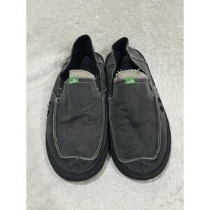 Sanuk Mens Size 9 Gray Charcoal Slip On Shoes Sandals Beach Comfort Casual